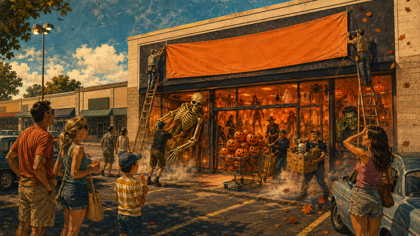 Illustration for One of the surest signs that Halloween is approaching is beginning to appear in vacant storefronts across North America.